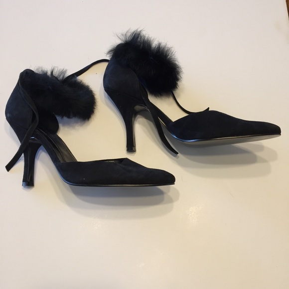 Enzo Angiolini Camisha Furr Ankle Tie Heel Pumps 8 - Picture 2 of 8